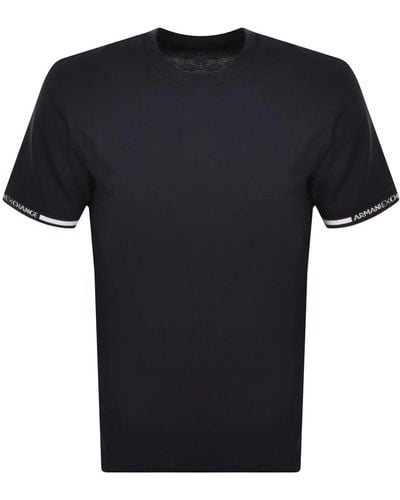 Armani Exchange Short Sleeve Tipped T Shirt - Black