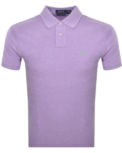 Ralph Lauren Custom Slim Polo T Shirt - Purple