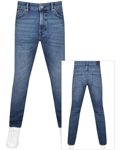 BOSS Boss Maine Regular Fit Mid Wash Jeans - Blue
