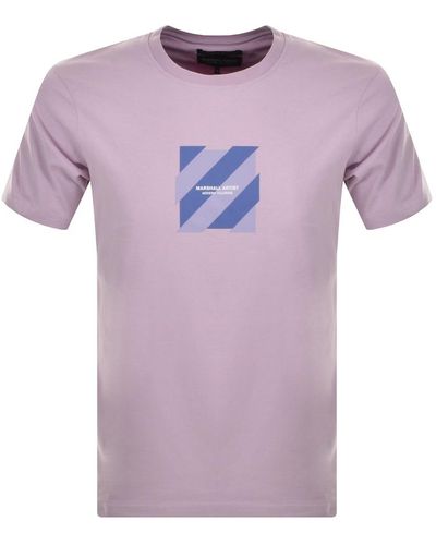 Marshall Artist Chevron Box Logo T Shirt - Purple