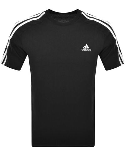 adidas Originals Adidas Essentials 3 Stripe T Shirt - Black