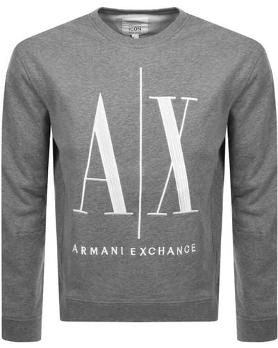 Armani Exchange Crew Neck Logo Sweatshirt - Gray