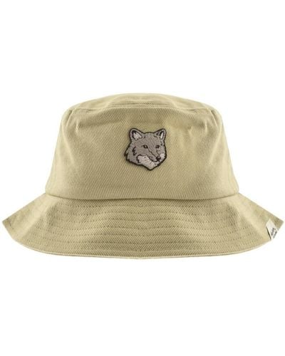 Maison Kitsuné Bold Fox Head Bucket Hat - Natural