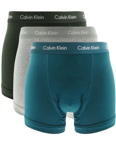 Calvin Klein Underwear 3 Pack Trunks Dark - Green