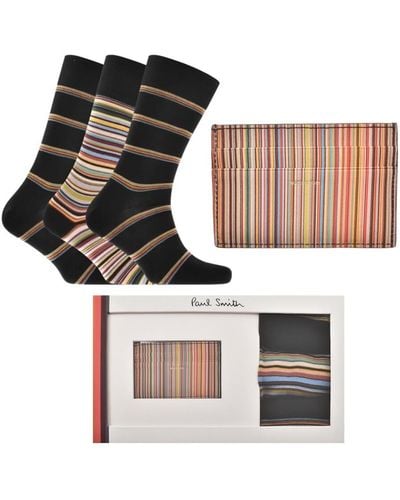 Paul Smith Gift Set Wallet And 3 Pack Socks - Black