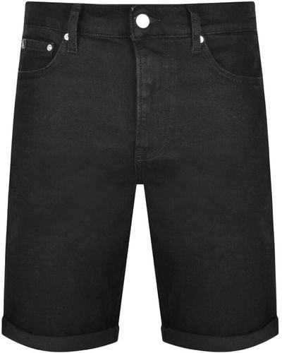 Calvin Klein Jeans Slim Denim Shorts - Black