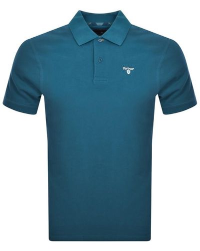 Barbour Pique Polo T Shirt - Blue