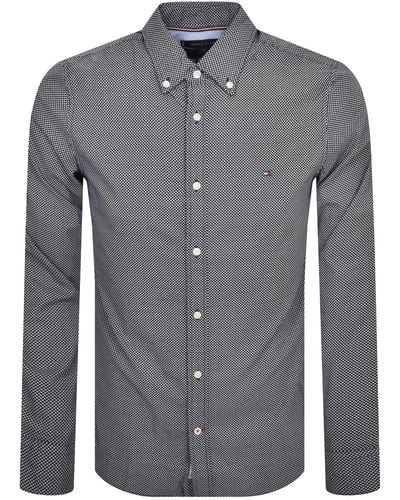 Tommy Hilfiger Long Sleeve Flex Poplin Shirt - Gray