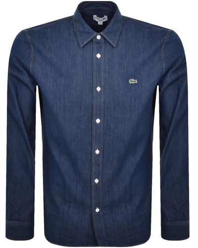 Lacoste Denim Long Sleeved Shirt - Blue