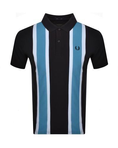 Fred Perry Woven Relaxed Polo T Shirt - Black