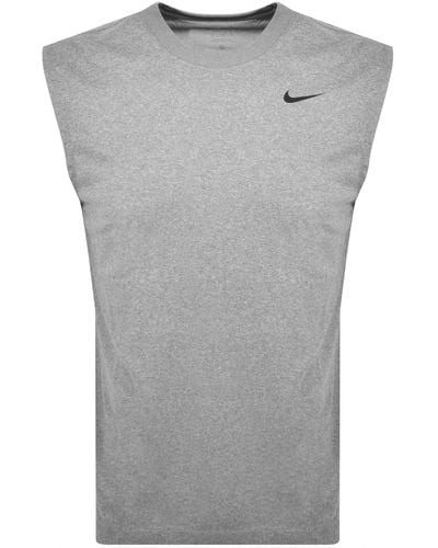 Nike Training Dri Fit Logo Vest T Shirt - Grey