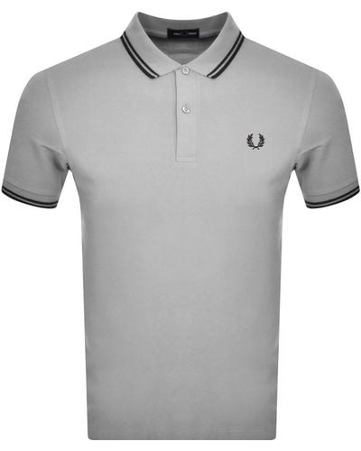 Fred Perry Twin Tipped Polo T Shirt - Grey