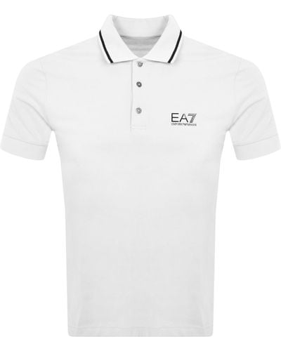 EA7 Emporio Armani Tipped Polo T Shirt - White