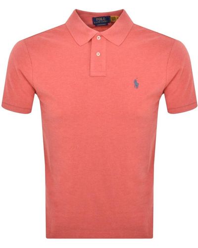 Ralph Lauren Custom Slim Polo T Shirt - Pink