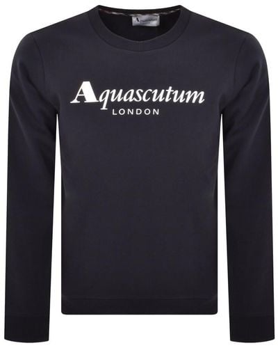 Aquascutum London Logo Sweatshirt - Blue