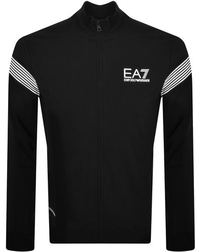 EA7 Emporio Armani Full Zip Logo Sweatshirt - Black