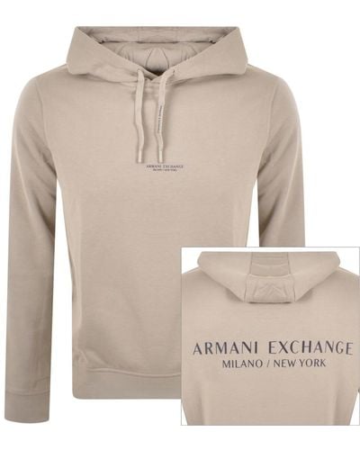 Armani Exchange Logo Hoodie - Natural