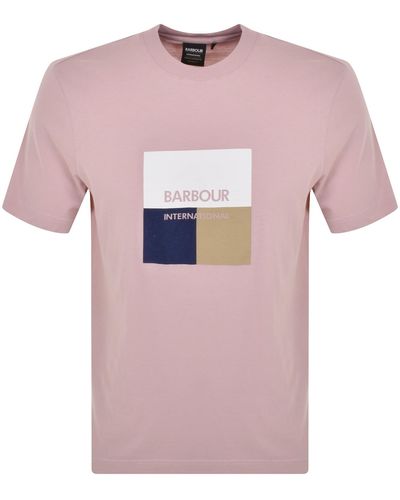 Barbour Triptych T Shirt - Pink