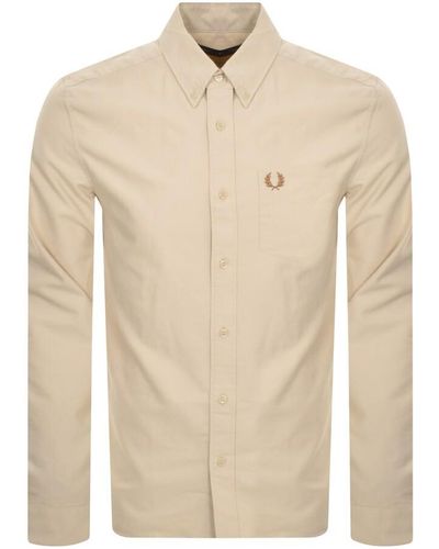 Fred Perry Oxford Long Sleeved Shirt - Natural