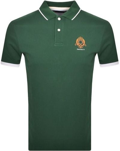 Hackett Logo Polo T Shirt In - Green