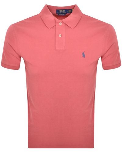 Ralph Lauren Custom Slim Polo T Shirt - Pink