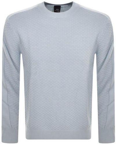 Armani Exchange Textured Knit Sweater - Blue