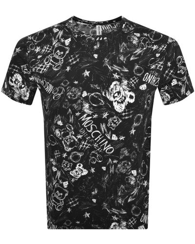 Moschino Short Sleeve Print T Shirt - Black