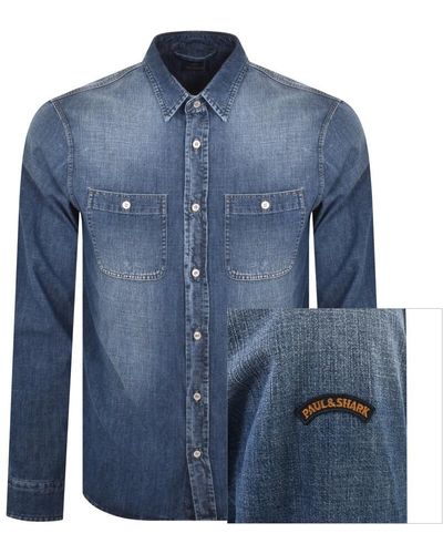 Paul & Shark Paul And Shark Denim Overshirt - Blue