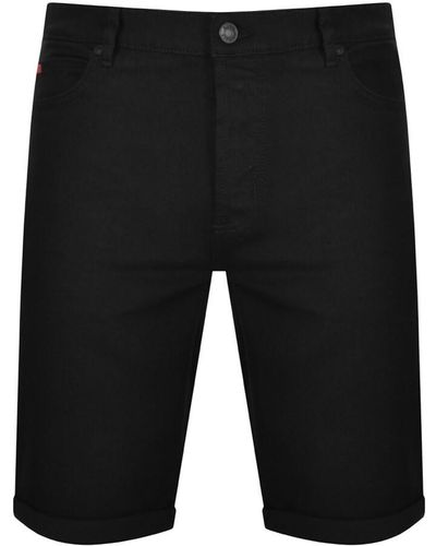 HUGO 634 Denim Logo Shorts - Black