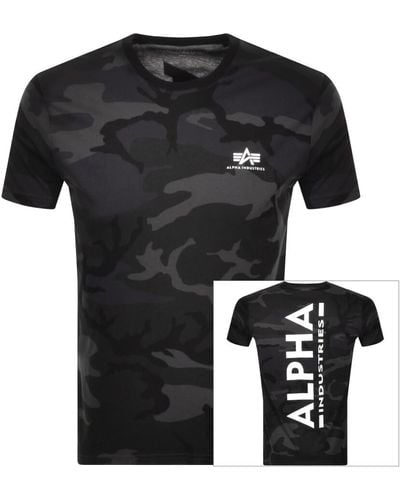 Alpha Industries Back Print Logo T Shirt - Black