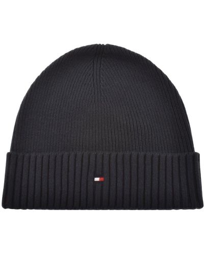 Tommy Hilfiger Essential Flag Beanie Hat - Black