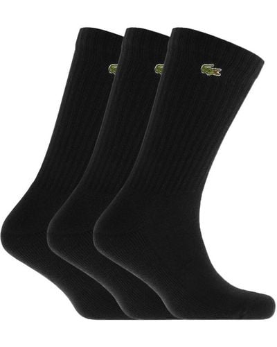 Lacoste Logo Triple Pack Socks - Black