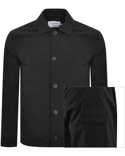 Farah Telex Wadded Overshirt - Black