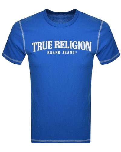 True Religion Flatlock Arch T Shirt - Blue