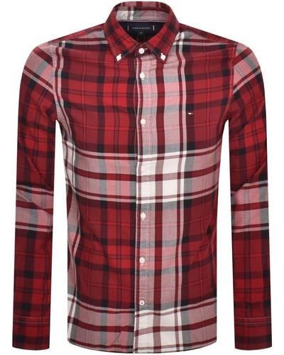Tommy Hilfiger Long Sleeve Tartan Shirt - Red