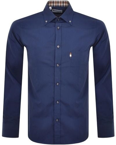 Aquascutum London Long Sleeve Shirt - Blue