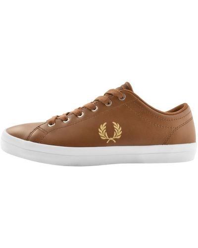 Fred Perry Baseline Leather Trainers - Brown