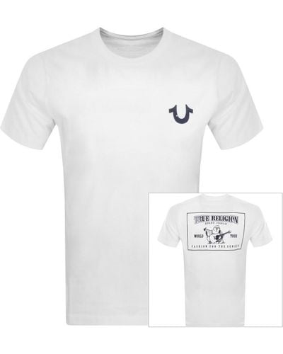 True Religion Box Horseshoe Buddha T Shirt - White