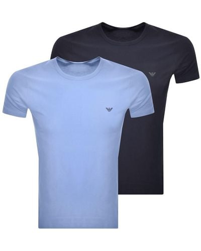 Armani Emporio Lounge Two Pack T Shirts - Blue