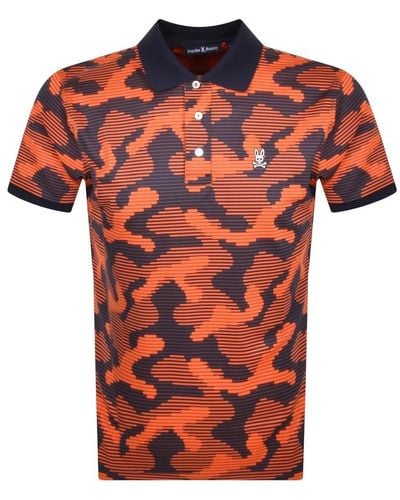 Psycho Bunny Huston Sport Polo T Shirt - Orange
