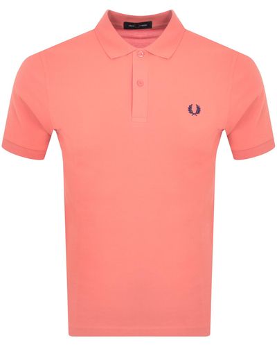 Fred Perry Plain Polo T Shirt - Pink