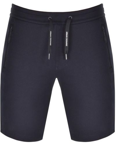 Armani Exchange Logo Sweat Shorts - Blue