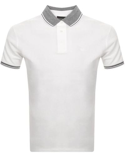 Armani Emporio Tipped Polo T Shirt - White