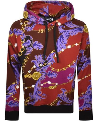 Versace Couture Chain Print Hoodie - Red