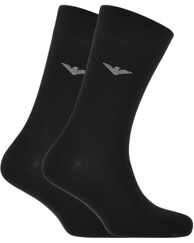 Armani Emporio 2 Pack Socks - Black