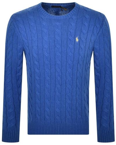 Ralph Lauren Driver Crew Neck Knit Sweater - Blue