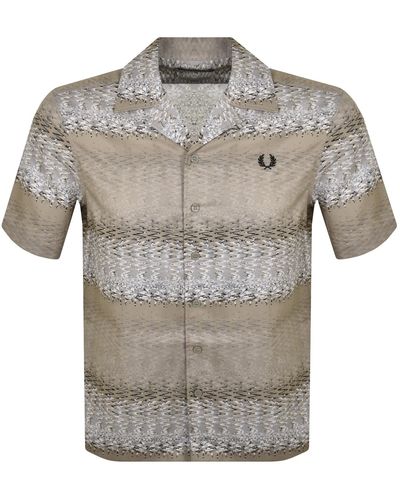 Fred Perry Sound Wave Print Shirt - Grey