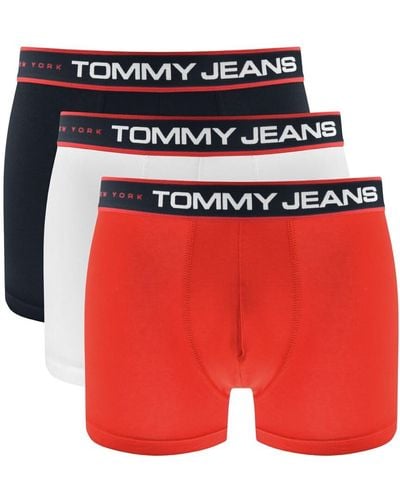 Tommy Hilfiger Three Pack Boxer Trunks - Red