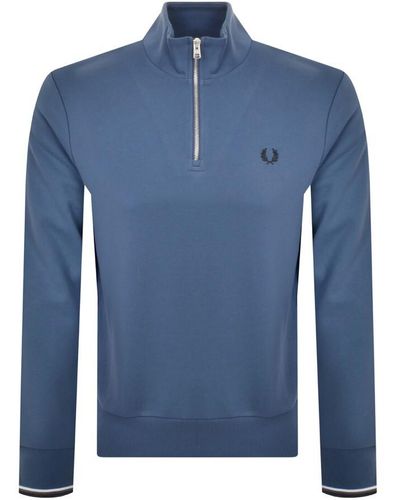 Fred Perry Half Zip Sweatshirt - Blue