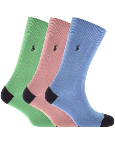 Ralph Lauren Three Pack Socks - Blue